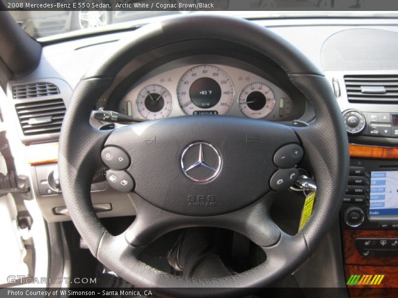 Arctic White / Cognac Brown/Black 2008 Mercedes-Benz E 550 Sedan