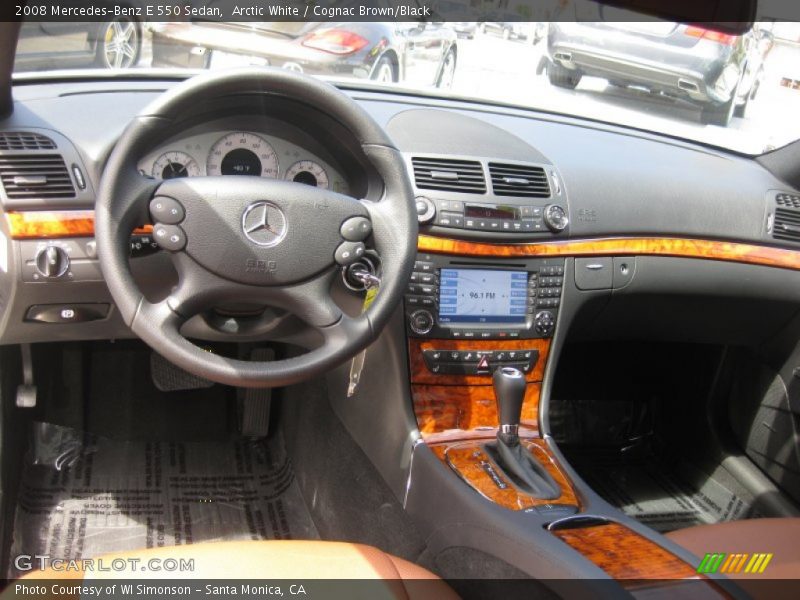 Arctic White / Cognac Brown/Black 2008 Mercedes-Benz E 550 Sedan