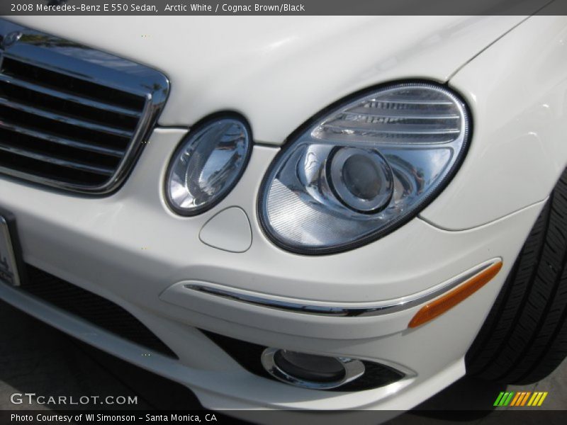 Arctic White / Cognac Brown/Black 2008 Mercedes-Benz E 550 Sedan