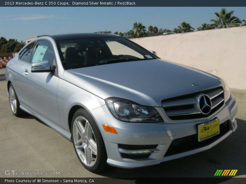 Diamond Silver Metallic / Red/Black 2013 Mercedes-Benz C 350 Coupe