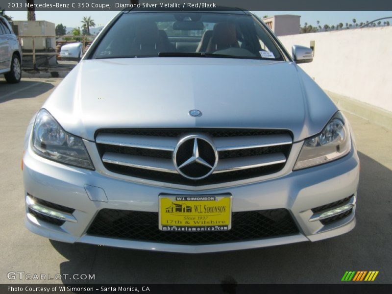 Diamond Silver Metallic / Red/Black 2013 Mercedes-Benz C 350 Coupe