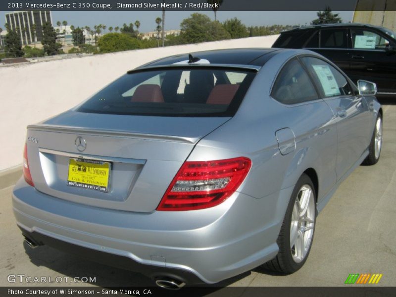 Diamond Silver Metallic / Red/Black 2013 Mercedes-Benz C 350 Coupe