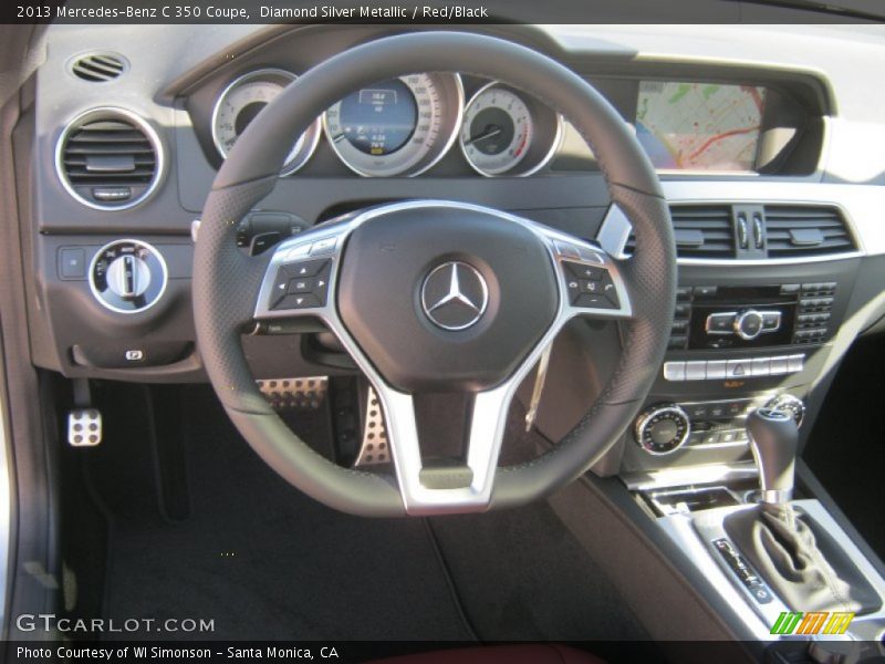Diamond Silver Metallic / Red/Black 2013 Mercedes-Benz C 350 Coupe