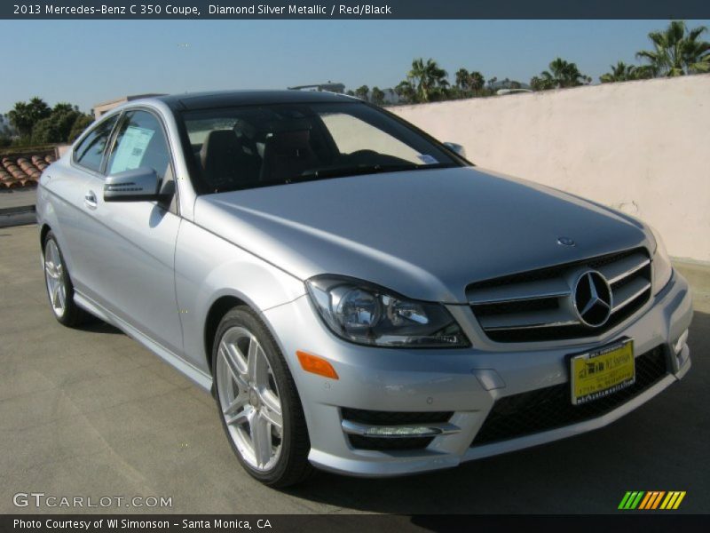 Diamond Silver Metallic / Red/Black 2013 Mercedes-Benz C 350 Coupe