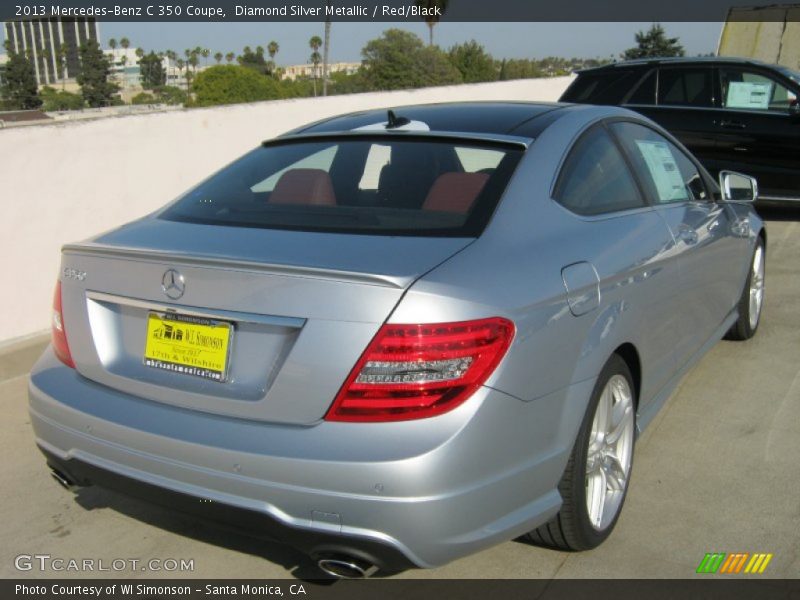 Diamond Silver Metallic / Red/Black 2013 Mercedes-Benz C 350 Coupe