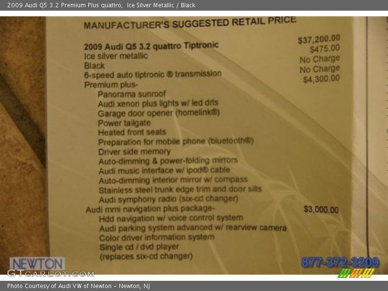 Ice Silver Metallic / Black 2009 Audi Q5 3.2 Premium Plus quattro