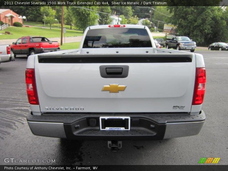 Silver Ice Metallic / Dark Titanium 2013 Chevrolet Silverado 1500 Work Truck Extended Cab 4x4