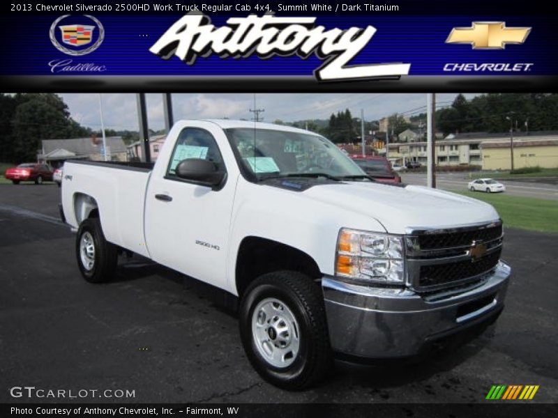 Summit White / Dark Titanium 2013 Chevrolet Silverado 2500HD Work Truck Regular Cab 4x4