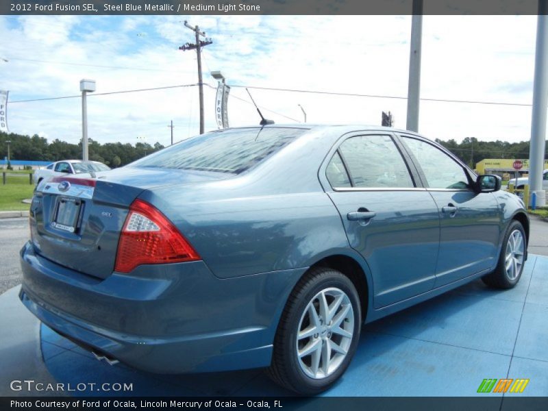 Steel Blue Metallic / Medium Light Stone 2012 Ford Fusion SEL