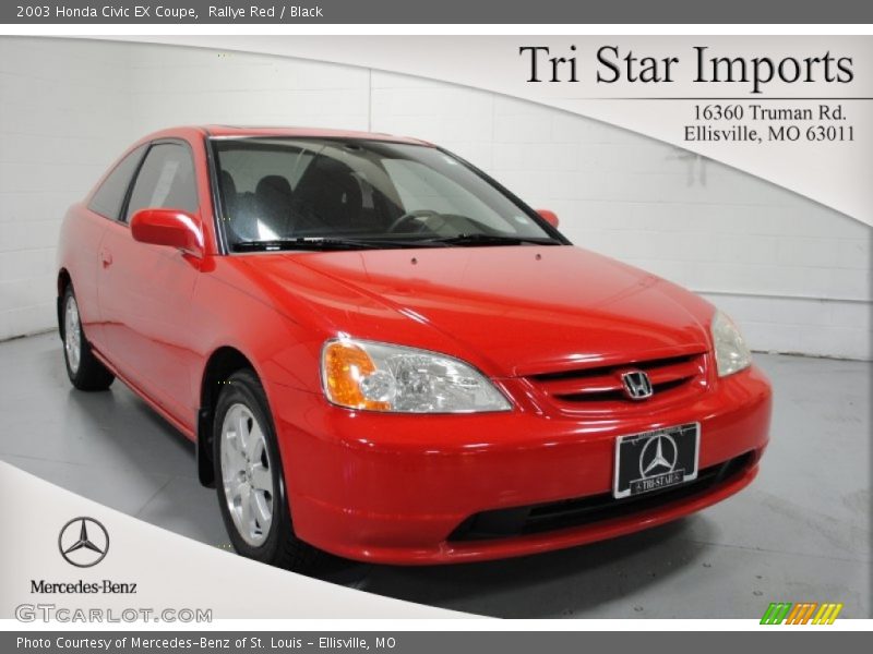 Rallye Red / Black 2003 Honda Civic EX Coupe
