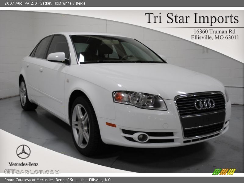 Ibis White / Beige 2007 Audi A4 2.0T Sedan