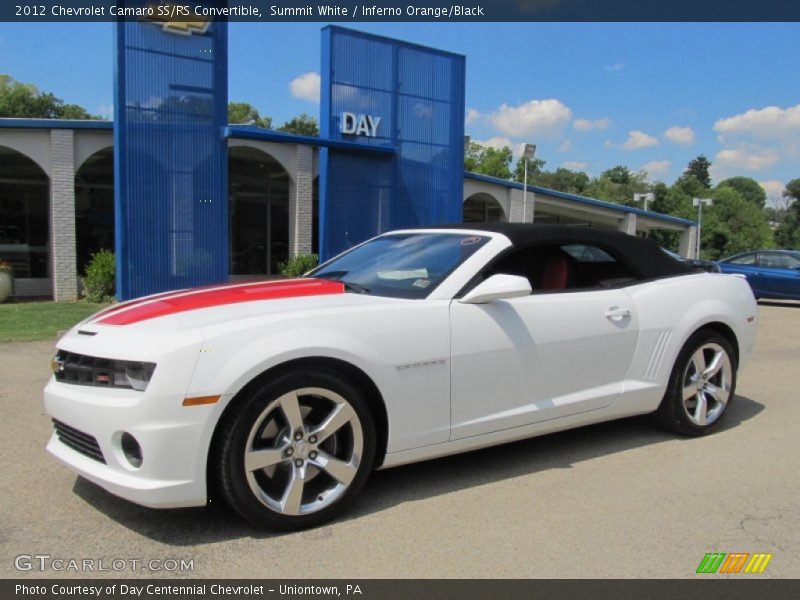 Summit White / Inferno Orange/Black 2012 Chevrolet Camaro SS/RS Convertible