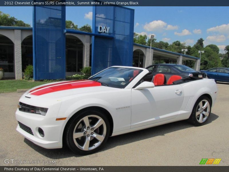 Summit White / Inferno Orange/Black 2012 Chevrolet Camaro SS/RS Convertible