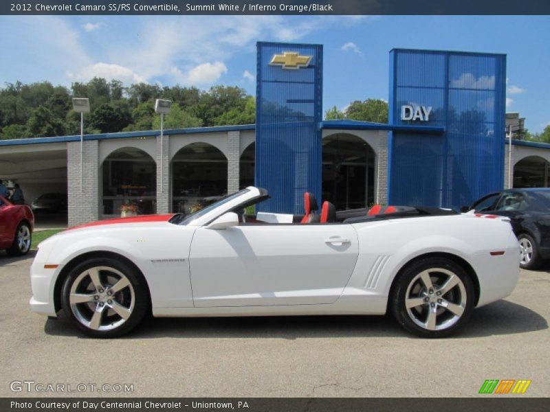 Summit White / Inferno Orange/Black 2012 Chevrolet Camaro SS/RS Convertible