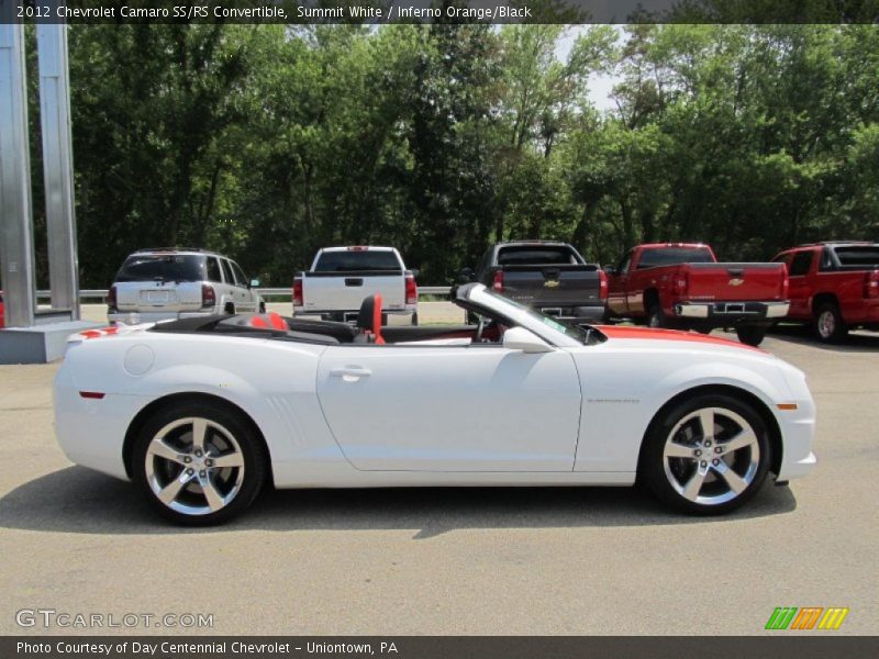 Summit White / Inferno Orange/Black 2012 Chevrolet Camaro SS/RS Convertible
