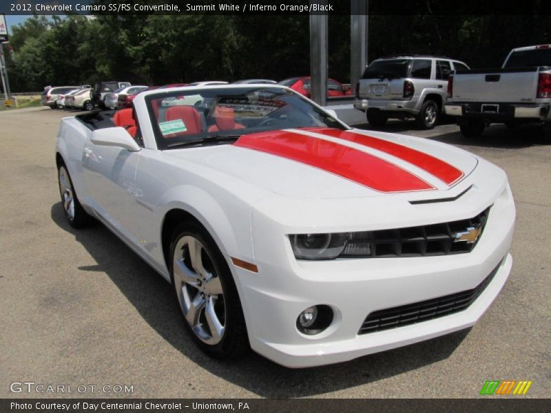 Summit White / Inferno Orange/Black 2012 Chevrolet Camaro SS/RS Convertible