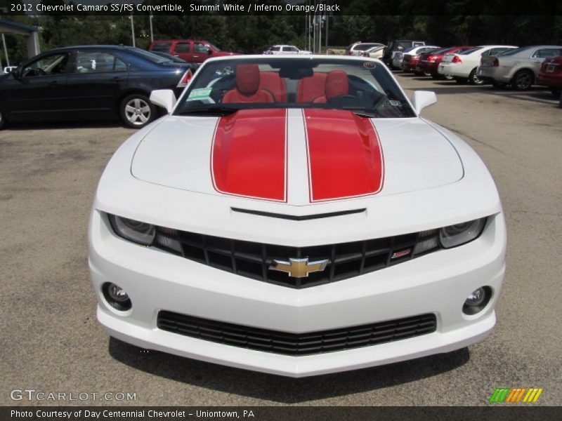 Summit White / Inferno Orange/Black 2012 Chevrolet Camaro SS/RS Convertible