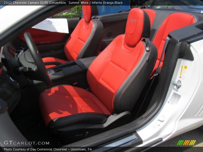 Summit White / Inferno Orange/Black 2012 Chevrolet Camaro SS/RS Convertible