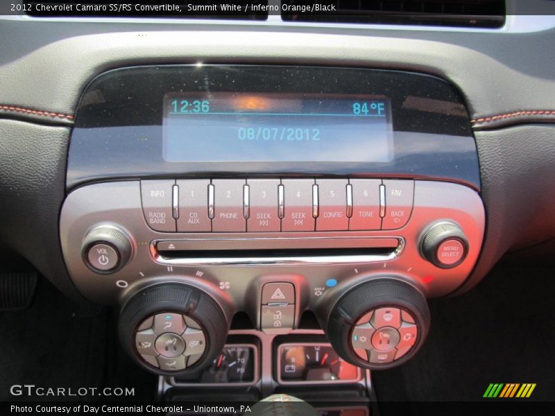 Summit White / Inferno Orange/Black 2012 Chevrolet Camaro SS/RS Convertible
