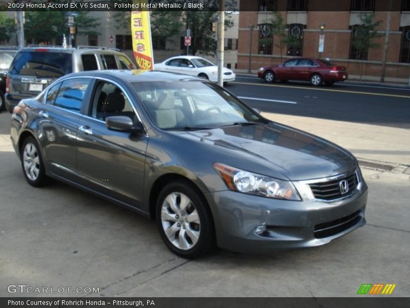 Polished Metal Metallic / Black 2009 Honda Accord EX V6 Sedan