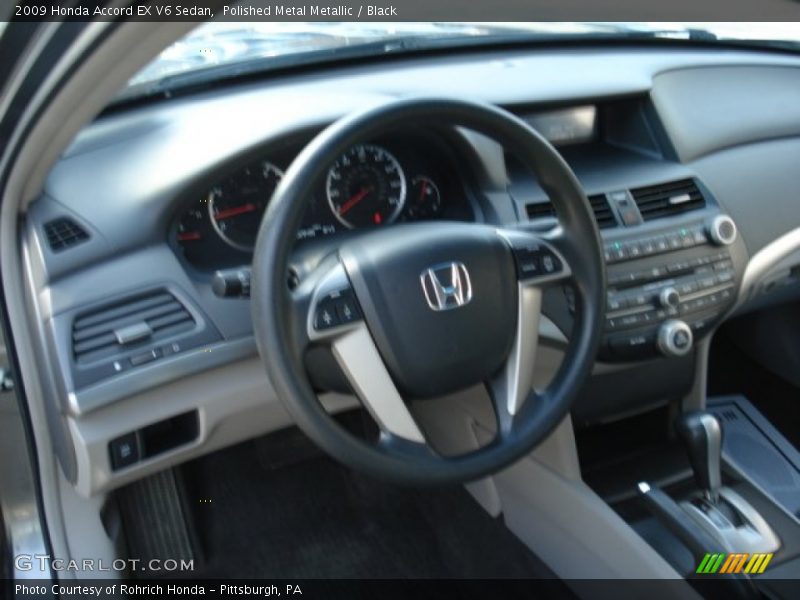 Polished Metal Metallic / Black 2009 Honda Accord EX V6 Sedan