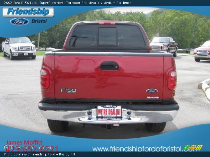 Toreador Red Metallic / Medium Parchment 2002 Ford F150 Lariat SuperCrew 4x4