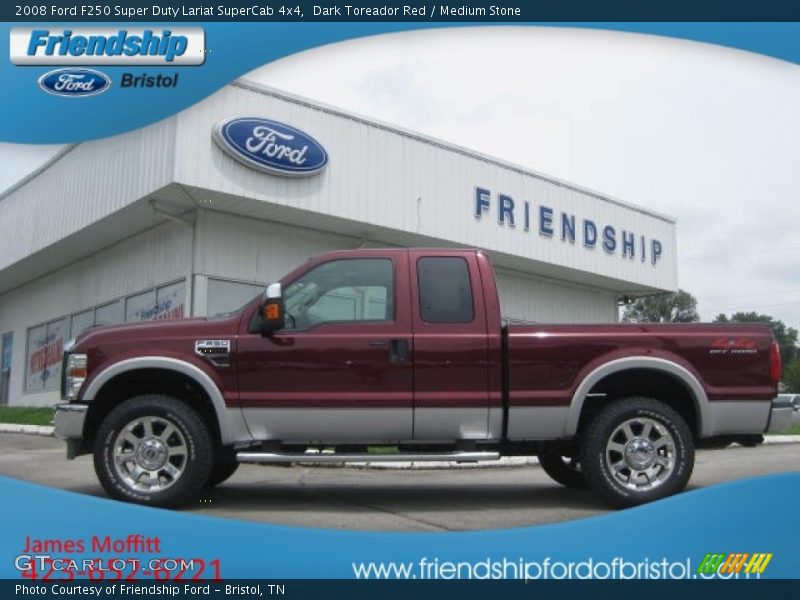 Dark Toreador Red / Medium Stone 2008 Ford F250 Super Duty Lariat SuperCab 4x4