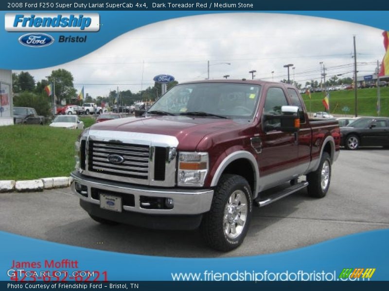 Dark Toreador Red / Medium Stone 2008 Ford F250 Super Duty Lariat SuperCab 4x4