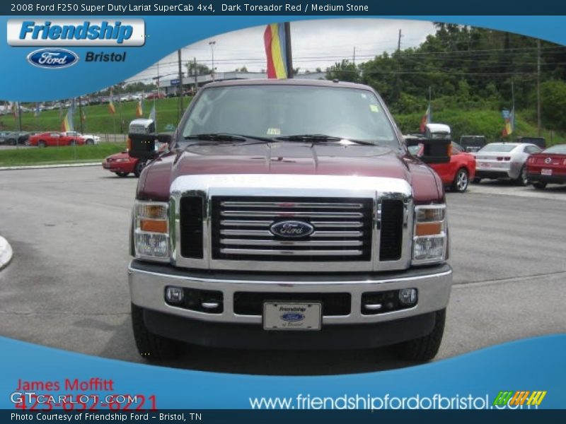 Dark Toreador Red / Medium Stone 2008 Ford F250 Super Duty Lariat SuperCab 4x4