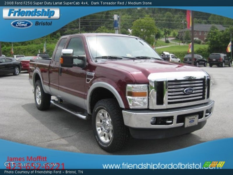 Dark Toreador Red / Medium Stone 2008 Ford F250 Super Duty Lariat SuperCab 4x4