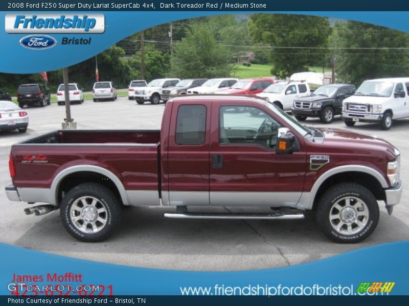 Dark Toreador Red / Medium Stone 2008 Ford F250 Super Duty Lariat SuperCab 4x4