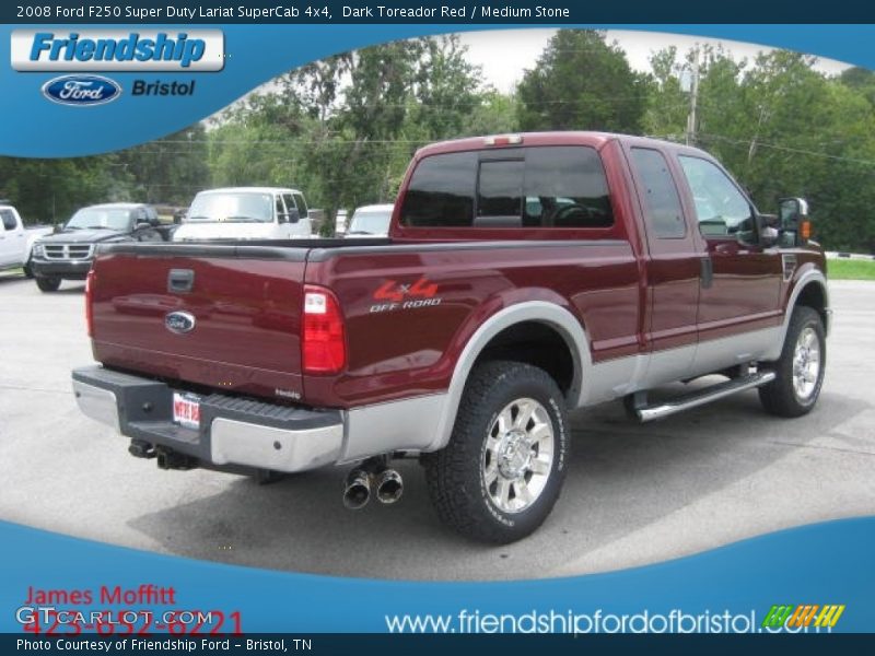 Dark Toreador Red / Medium Stone 2008 Ford F250 Super Duty Lariat SuperCab 4x4