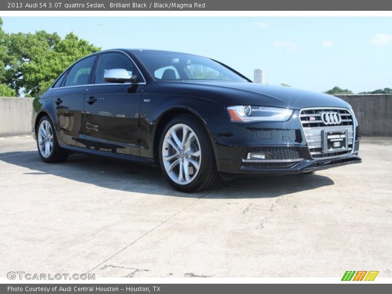 Brilliant Black / Black/Magma Red 2013 Audi S4 3.0T quattro Sedan