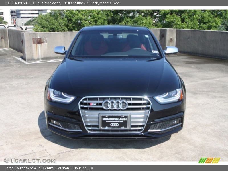Brilliant Black / Black/Magma Red 2013 Audi S4 3.0T quattro Sedan