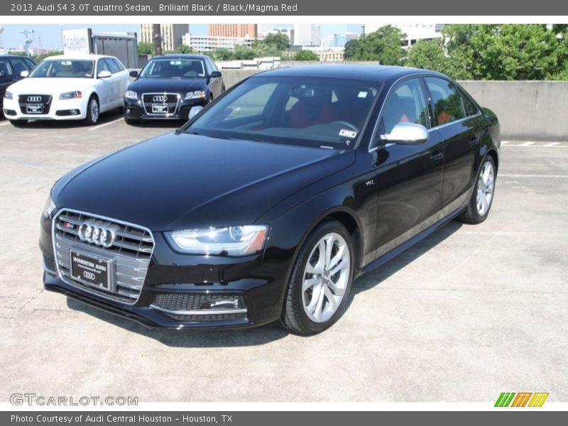 Brilliant Black / Black/Magma Red 2013 Audi S4 3.0T quattro Sedan