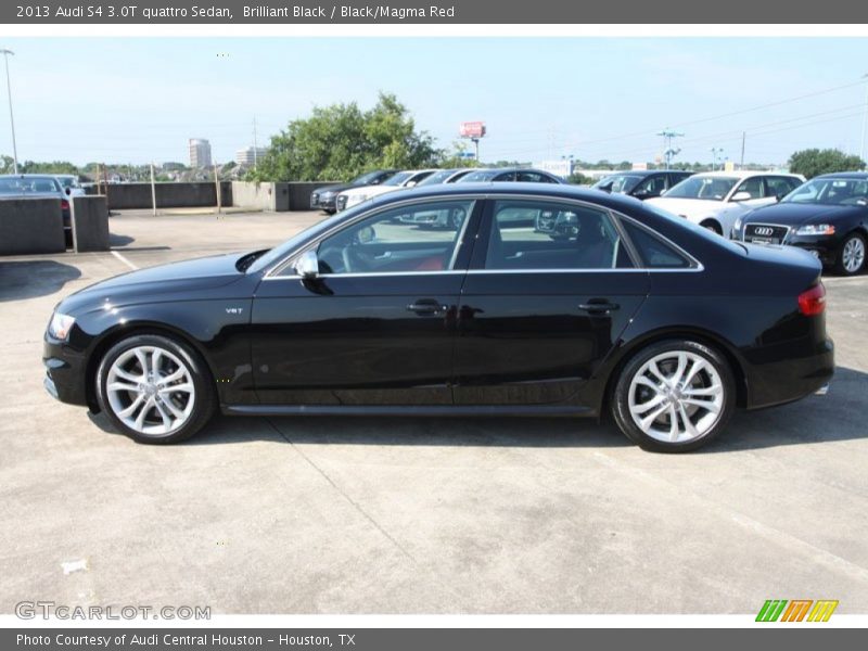 Brilliant Black / Black/Magma Red 2013 Audi S4 3.0T quattro Sedan