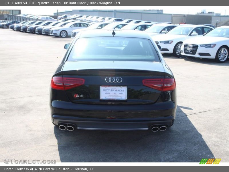 Brilliant Black / Black/Magma Red 2013 Audi S4 3.0T quattro Sedan