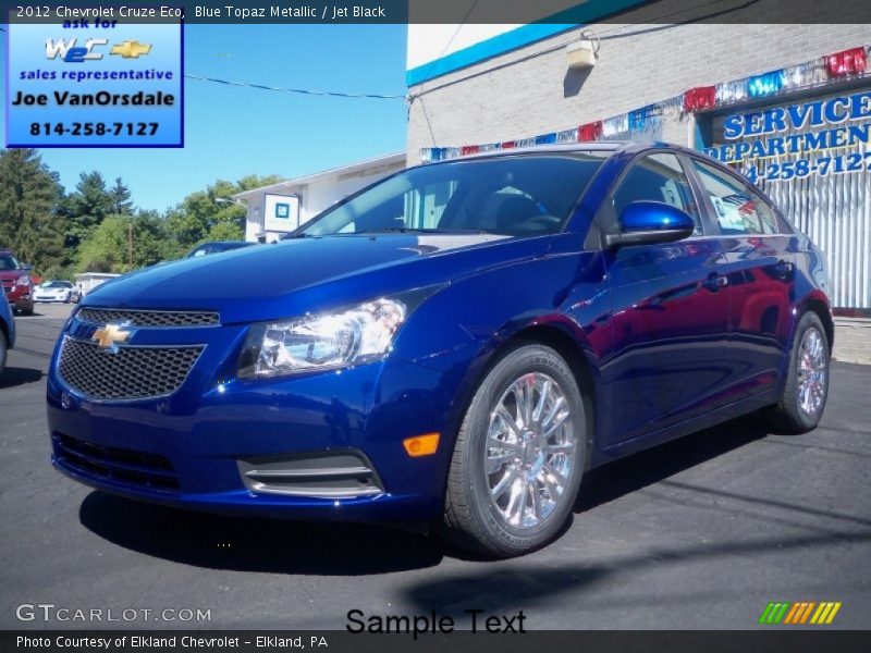 Blue Topaz Metallic / Jet Black 2012 Chevrolet Cruze Eco