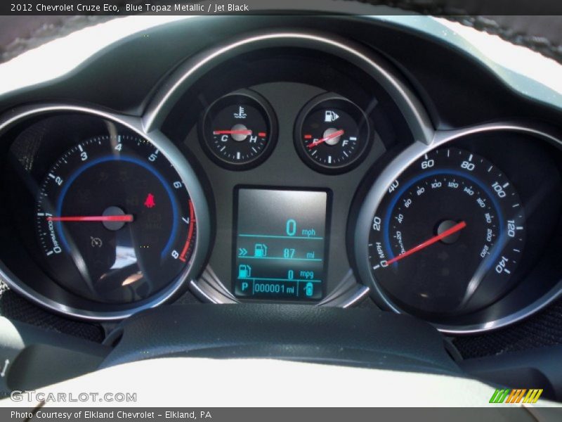 Blue Topaz Metallic / Jet Black 2012 Chevrolet Cruze Eco