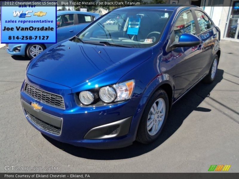 Blue Topaz Metallic / Jet Black/Dark Titanium 2012 Chevrolet Sonic LS Sedan