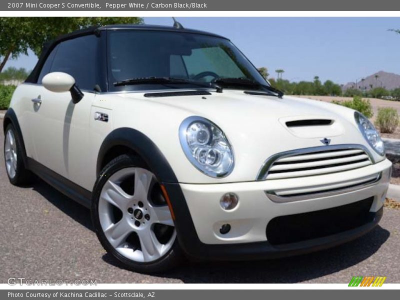 Pepper White / Carbon Black/Black 2007 Mini Cooper S Convertible