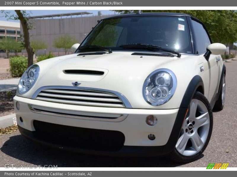 Pepper White / Carbon Black/Black 2007 Mini Cooper S Convertible