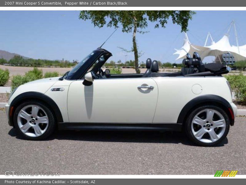 Pepper White / Carbon Black/Black 2007 Mini Cooper S Convertible