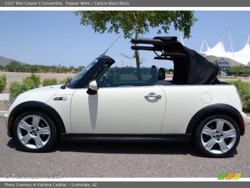 Pepper White / Carbon Black/Black 2007 Mini Cooper S Convertible