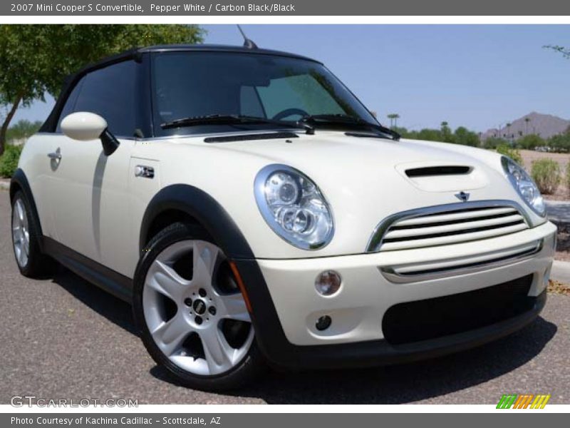 Pepper White / Carbon Black/Black 2007 Mini Cooper S Convertible