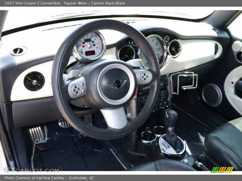 Pepper White / Carbon Black/Black 2007 Mini Cooper S Convertible
