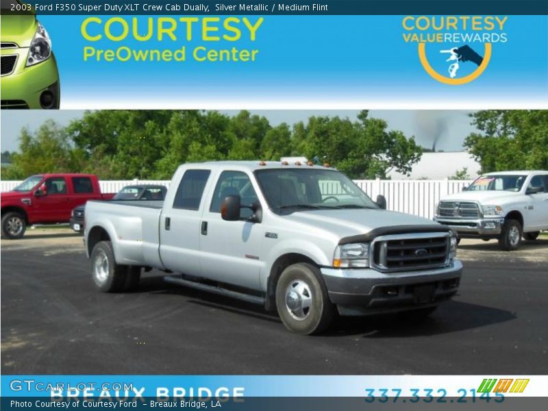 Silver Metallic / Medium Flint 2003 Ford F350 Super Duty XLT Crew Cab Dually