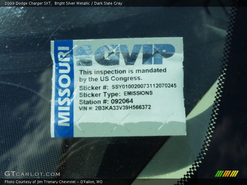 Bright Silver Metallic / Dark Slate Gray 2009 Dodge Charger SXT