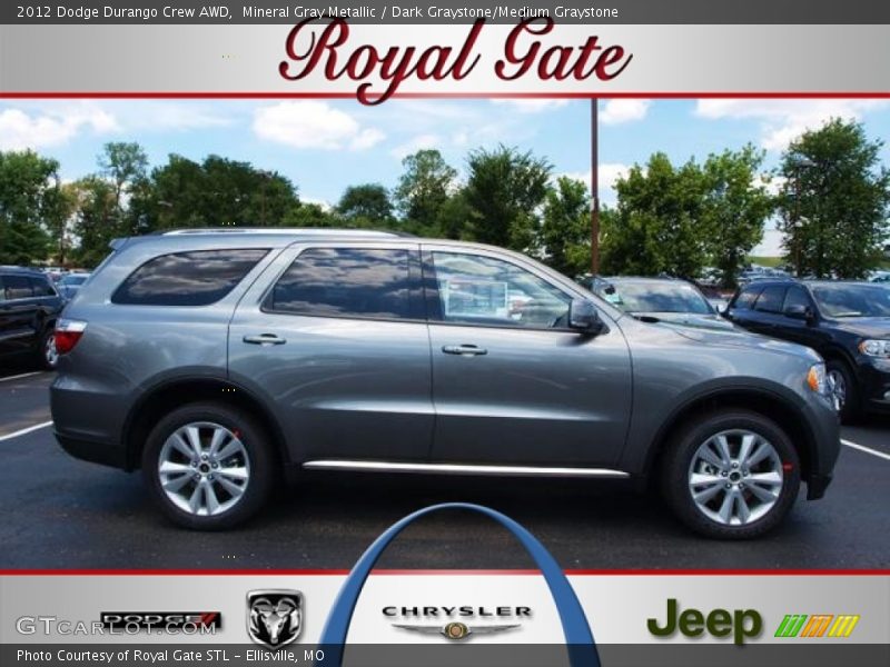 Mineral Gray Metallic / Dark Graystone/Medium Graystone 2012 Dodge Durango Crew AWD