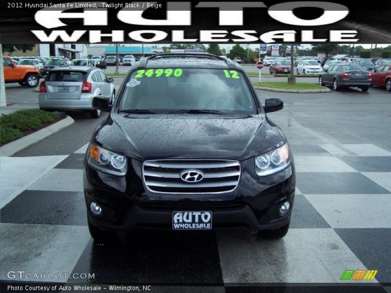 Twilight Black / Beige 2012 Hyundai Santa Fe Limited